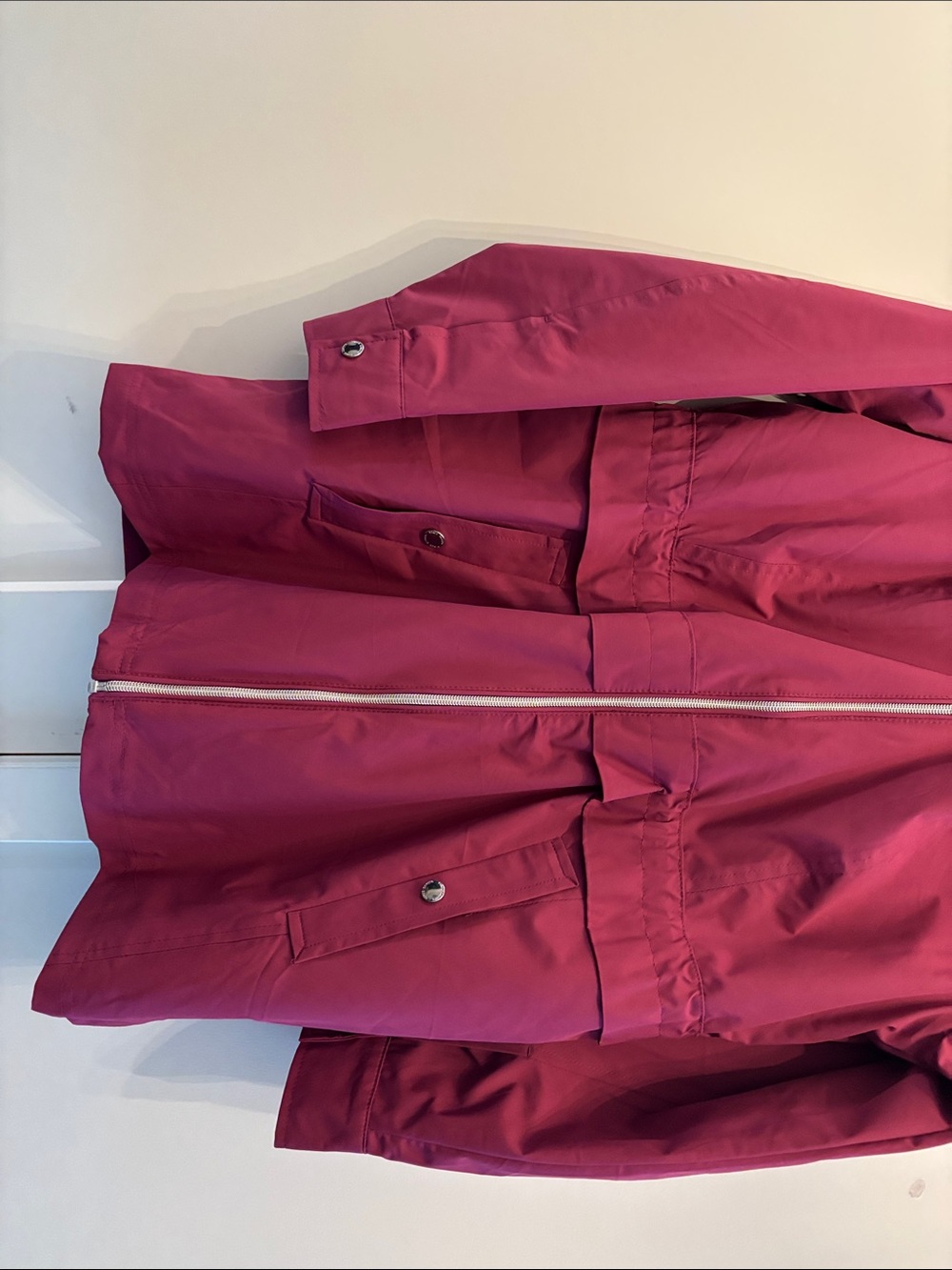 Vince Camuto Women's Raspberry Zip-Front Trench Coat - Picture 4 of 6